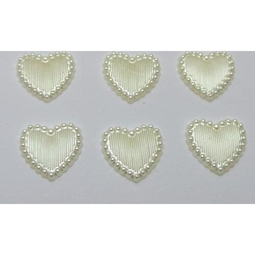 200 Pure White Dotted Sweet Hearts Pearl Scrapbook Craft