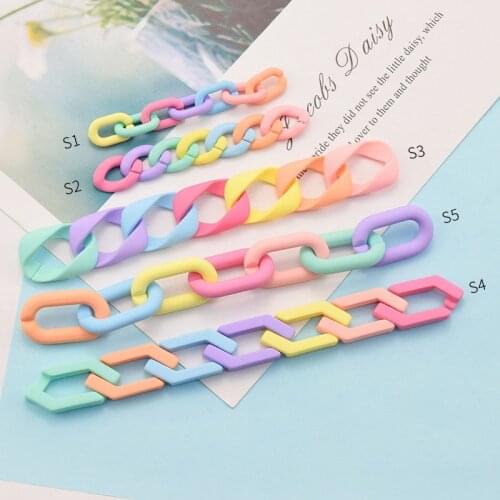 50/100pcs acrylic plastic chain link buckle frosted candy color chain geometric buckle DIY loose decoration ring buckle