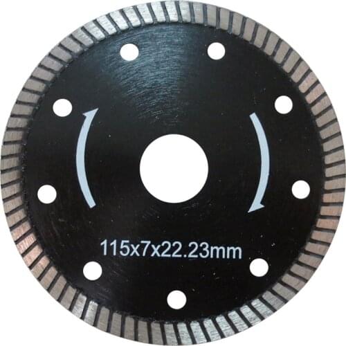 6pc/lot 115X7X22.23-15.88mm super thin turbo diamond saw blade 4.5inch ultra thin blade for tiles, ceramic,or granite.Free ship