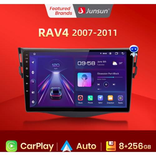 Junsun V1 Pro 4G CarPlay Android 10 4G+64G Car Radio Multimedia Player For Toyota RAV4 2007-2011 GPS no 2din 2 din dvd