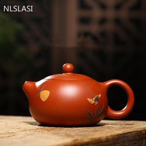 WSHYUFEI Yixing teapot Authentic all the original handmade painted Xi Shi pot Zisha tea set Customized purple clay gifts 180ml