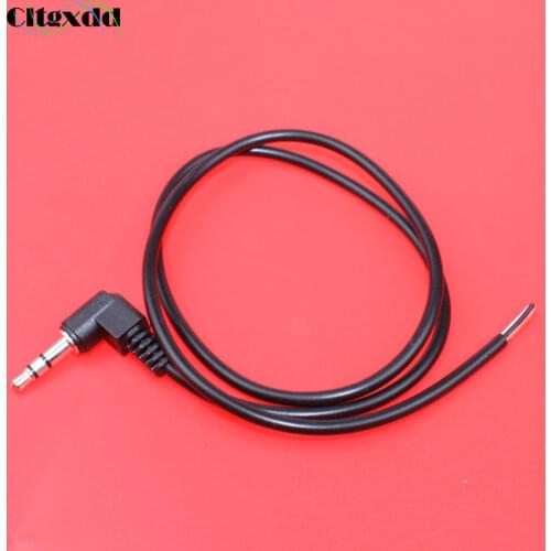 Cltgxdd 3.5mm 3pole Stereo headset male plug with cable 90 Degrees Black Audio Jack Adaptor Connector lengt:50cm Need to weld