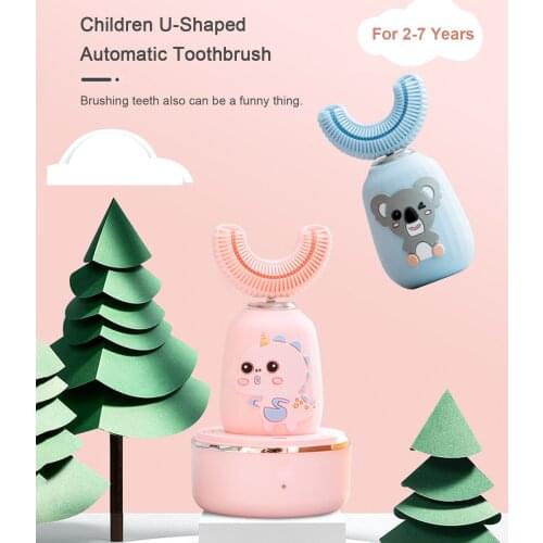Children Electric Toothbrush 360° U Sonic Electric Toothbrush for Kids Automatic Ultrasonic Tooth Brush Smart Teeth Brush