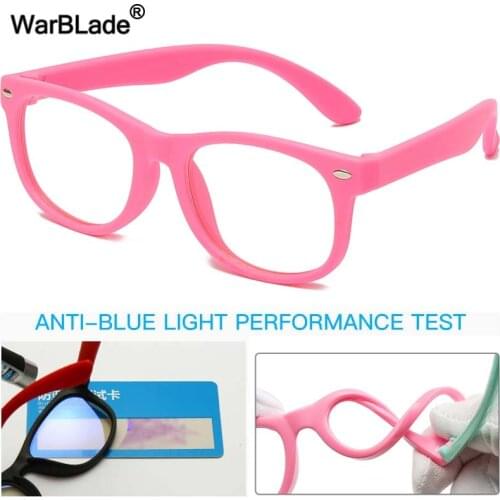 WarBLade Anti blue Light Kids Glasses Flexible Children Boy Girls Optical Frame Eyeware Computer Transparent Blocking Eyeglasses