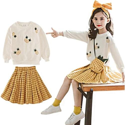 Autumn Winter Girls Clothes Sets Girl Hoodie Sweater Top+Short Skirt suits kids Clothing Set 2Pcs Long Sleeve Kids Girls Clothes