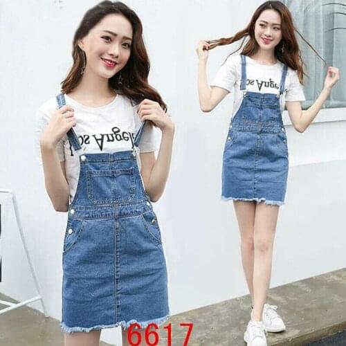 Denim Suspender Dress Fashion Clothes Woman 2021 Trendy Preppy Style Korean Fashion Clothing Dresses Cowboy Mini Solid Dress New