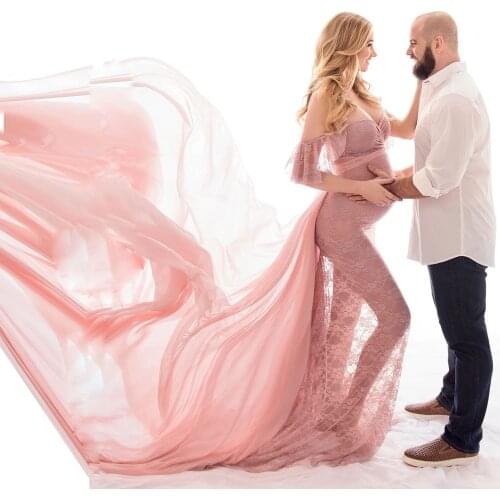 Elegant Shoulderless Maternity Photography Props Long Dress For Pregnant Women Fancy Pregnancy Dress Sexy Maxi Gown Photo Shoot