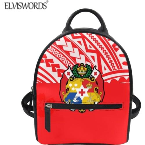 ELVISWORDS New Custom Tonga Flags Womens Backpacks Light Ladies Shoulders Bagpacks 1 Pcs Print On Demand School Bags for Female