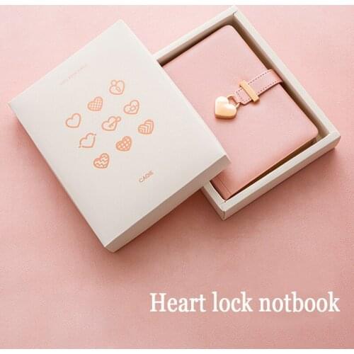 Name Customize cute B6 password book creative heart-shaped diary with lock PU leather writable paper girl women gift notebook