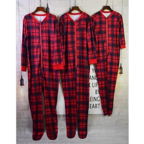 Family Matching Outfits Autumn Winter Christmas Plaid Harlan Jumpsuit Family Wear Father Mother Kids Baby Girl Boys Home Clothes
