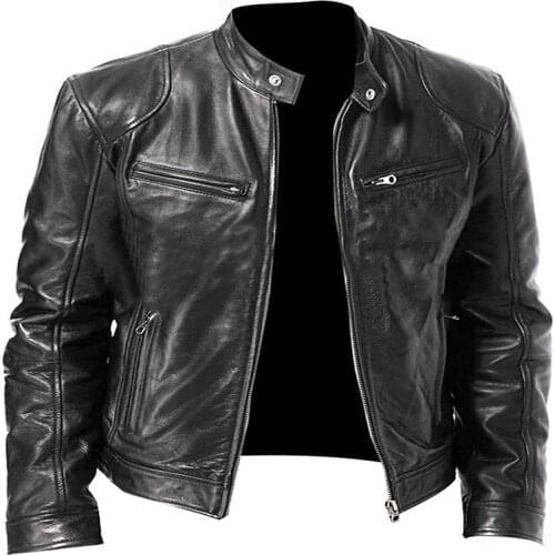 Nice Mens Leather Jackets Autumn Fashion Motorcycle Biker Jacket Men Zippers Slim Fit PU Coats Casual Male Outwear