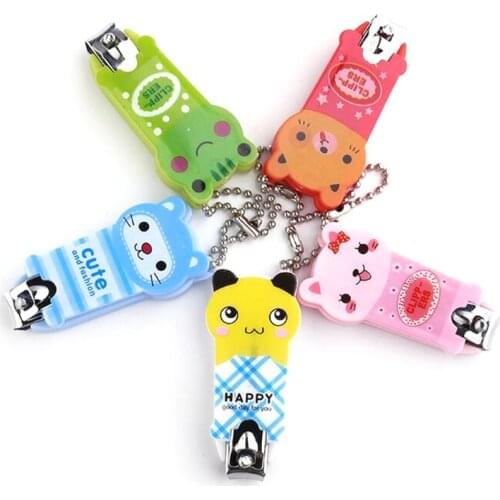 Creative Mini Nail Clippers Pedicure Manicure Trimmer Cutter Lovely Cartoon Animal Shape Plastic Comfort Grip Handled Scissor Wi