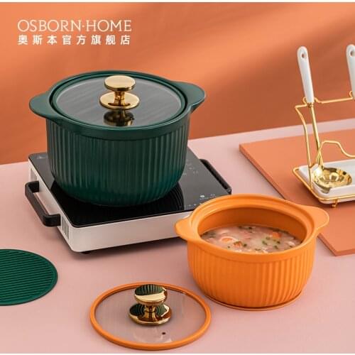 OSBORN Nordic Non Stick Ceramic Insulated Caserole Dish with Lid Cookware Set Food Warmer Pot