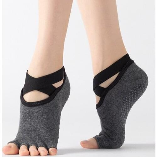 Half Toe Ballet Socks Low Cut Yoga Breathable Grip Dance Slippers Sports Gym 5 Fingers Socks Women Cotton Pilates Sock Fitness