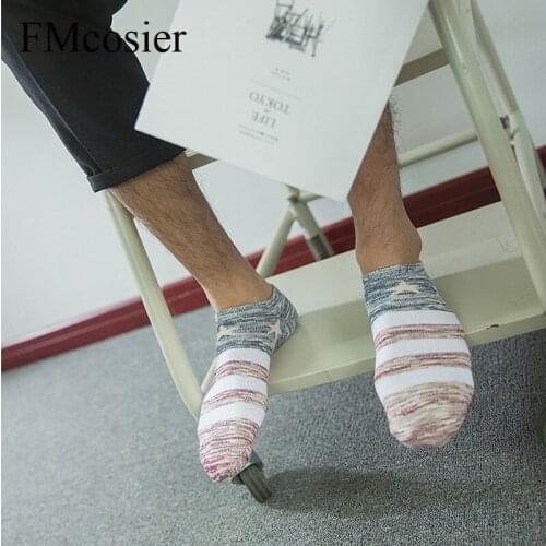 10 Pairs Summer Cotton Man Socks Mens Socks Short Cool Crew Ankle Dress Socks Star Striped Invisibe Sokken Sox Calcetines New