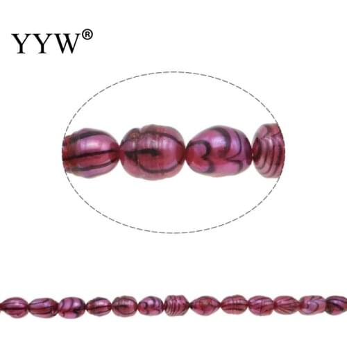 Wholesale Cultured Rice Freshwater Pearl Beads Natural Red Grade A 9-10mm 0.8mm 14.5 Inch Jewelry Making DIY Necklace Bracelet