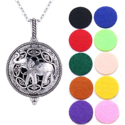 Elephant Aroma Diffuser necklace Essential Oil Diffuser Aromatherapy Pendant DIY Perfume Lockets Pendant Necklace
