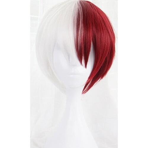 My Hero Academia Boku no Hiro Akademia Shoto Todoroki Shouto White And Red Cosplay Wig+Wig Cap