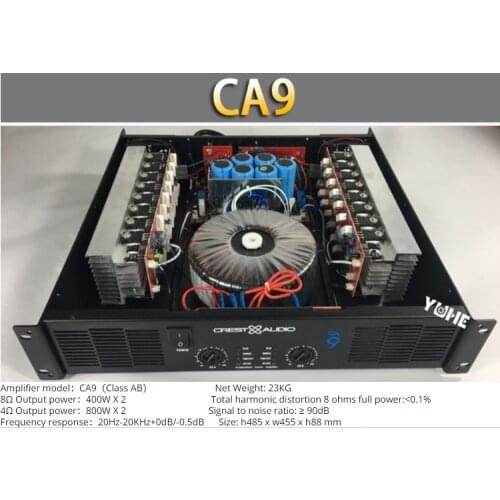 CA9 Professional Power Amplifier Pure Power Amplifier 2 channels (2U) KTV/Stage/Home Entertainment KTV 8ohm 400W*2/4ohm 800W*2