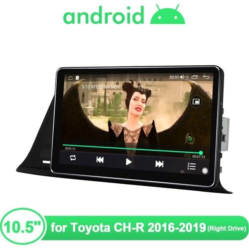 Joying Radio Tape Recorder 10.5 Inch Central Multimedia 1 din Android10 For Toyota CH-R 2016-2019 Right Drive With Bluetooth 5.1