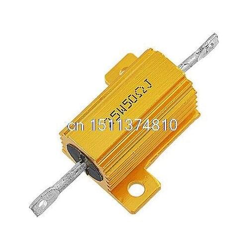 25 Watt 50 Ohm 5% Screw Tap Mounted Aluminum Housed Resistor