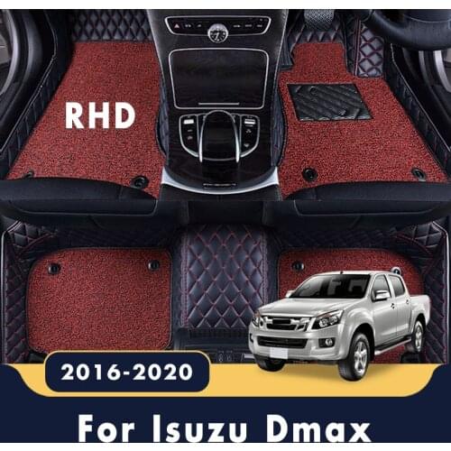 RHD Luxury Double Layer Wire Loop Carpet For Isuzu Dmax D-max 2020 2019 2018 2017 2016 Car Floor Mats Accessories Styling Custom