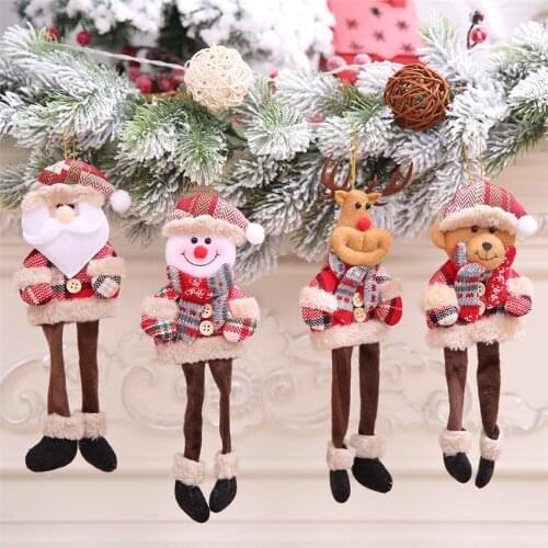 Christmas Ornaments Santa Claus/Snowman/elk Dolls Christmas tree hanging Pendants for home decoration New Year kids Gfits