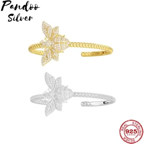 Fashion Charm Sterling Silver Copy 1:1 Copy,Yellow Silver Wasp Open Cuff Women 2021 Jewelry Gift With Logo
