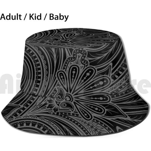 Dark Floral Sun Hat 134 Bucket Hat Floral Dark Floral Black Floral Goth Gothic Gothic Floral Darkness