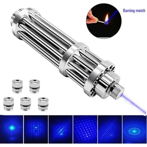 High Power 5000m Blue Laser Pointer Powerful 450nm Laser Torch Lazer Light Burning Match / Firecrackers Hunting Equipment