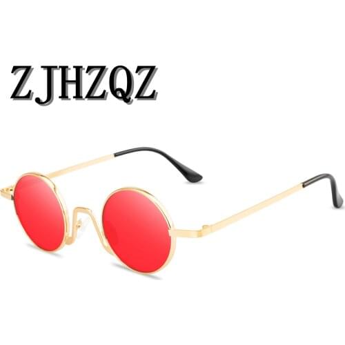 Steampunk Retro Vintage Metal Glasses Men Sunglasses Women Brand Design Round Sun Mirror Fashion Female Male Sun Glasses UV400