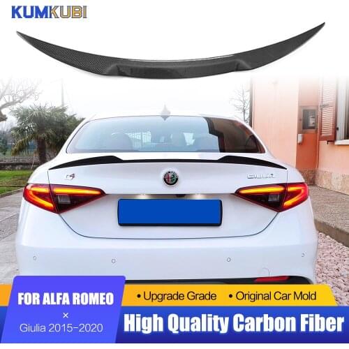 For Alfa Romeo Giulia Carbon Fiber Spoiler 2015 2016 2017 2018 2019 2020 Rear Roof Spoiler Wing Trunk Lip Boot Cover Car Styling