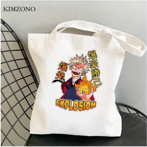 My Hero Academia Todoroki Bakugou shopping bag tote bolsa eco handbag bolso cotton bag reciclaje woven string custom
