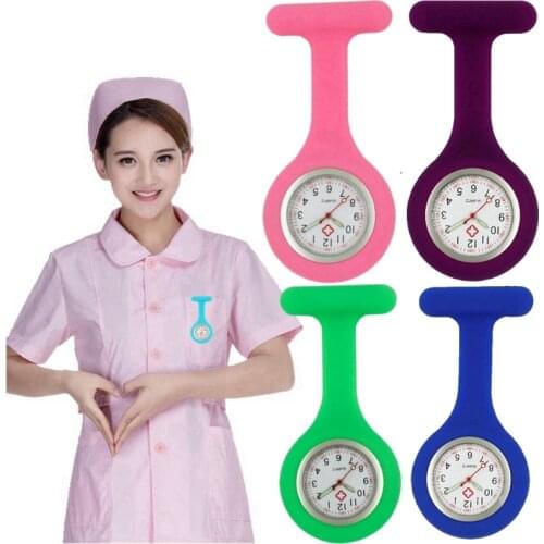 Luminous pointer silicone soft nurse watches women ladies doctor FOB pocket watches medical Brooch hospital quartz hang watches