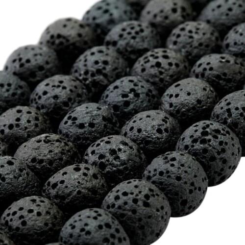 TUMBEELLUWA Lava Rock Stone 8mm/10mm Round Loose Beads for Jewelry Making DIY Bracelet Necklace Strand 14"