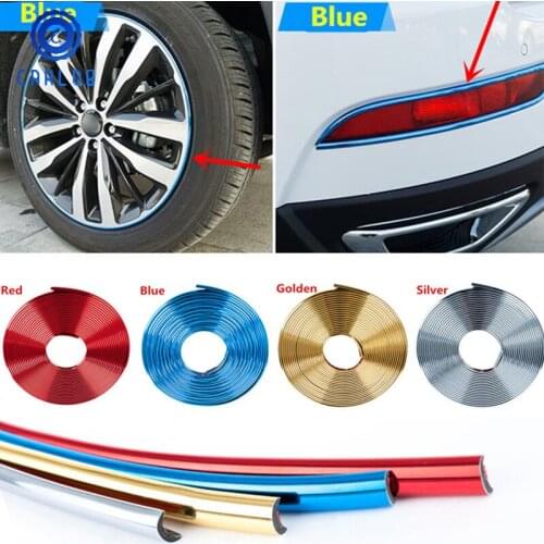 CARLOB Universal Flexible Car Sticker Chrome Trim Wheel Hub Protector Grille Headlight 4M For VW BMW Audi Honda Suzuki Yamaha