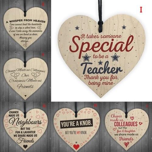 Heart shape handmade wooden hanging plaque sign quote gift for christmas decor