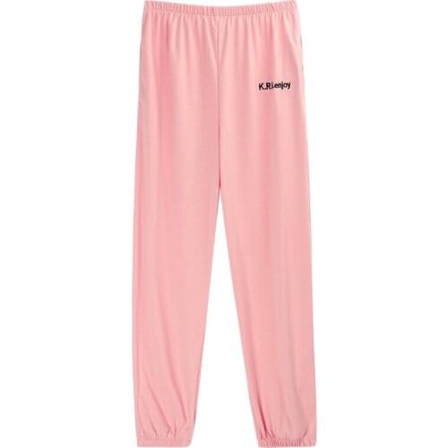 Spring Knitted Cotton Letter Women Pants Autumn Winter Home Wear Long Pants Big Size M-XXL Casual Soft Womens Sleep Wear Pants