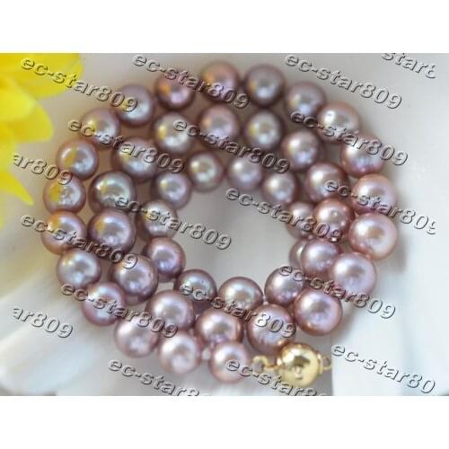 Z11251 A+ 17" 11mm Round Lavender Round Edison Keshi Pearl Necklace Woman Fine Jewelry