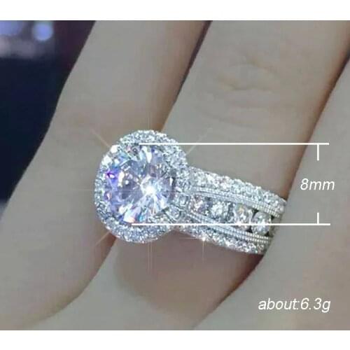 Women Jewelry Exquisite 925 Sterling Silver Rings for Women Engagement Wedding Jewelry Accessories Gift Floral diamond Rings