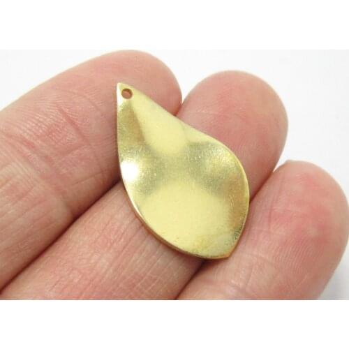 Brass pendant 25x15x0.8mm Raw brass wavy drop earrings dangle charm findings -10pcs R1197
