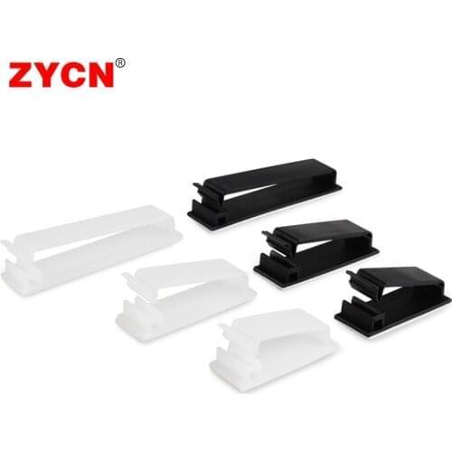 ZYCN 10Pcs Cable Wire Holder Self Adhesive 3M Glue Clips Buckle Wall Fixed Clamp Winder Hub Press FC-30/40/50 Multi-Function