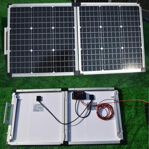 2*50W Tempered Glass Solar Panel With Monocrystalline Solar Cell Foldable Rigid Panel 100W For Phone charging/Camping/Hiking