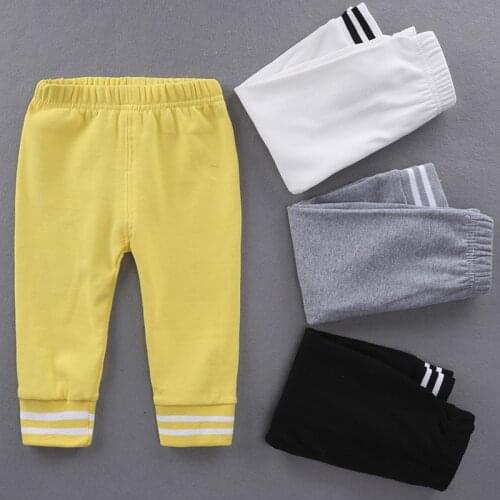 2021 Spring Autumn Baby Boy Girl Pants Newborn Striped Roupa Bebes Elastic Waist Infant Trousers Warm Kids Clothes