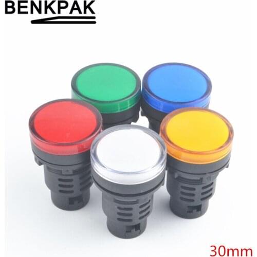 30mm led Indicator lamp signal light blue,green,red,white,yellow pilot lamp