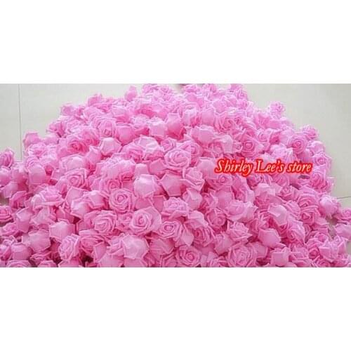 700pcs X Fantastic (6cm)Artificial Foam Rose Heads in Fuschia, Pink, Green, Orange DIY Crafts Wedding