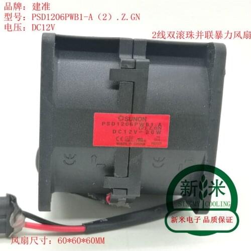 USED SUNON PSD1206PWB1-A(2).Z.GN 12v 6060 double ball bearing high air volume cooling fan