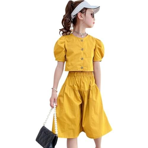Kids Clothes Solid Tshirt + Skirt Teenage Girls Clothing Casual Style Clothes For Teenage Girls Summer Childrens Clothing