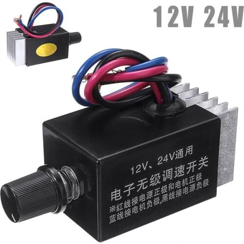 DC 12V 24V Motor Car Speed Controller Switch Fan Heater Control Defroster For Car Truck Fan Heater Control 10A