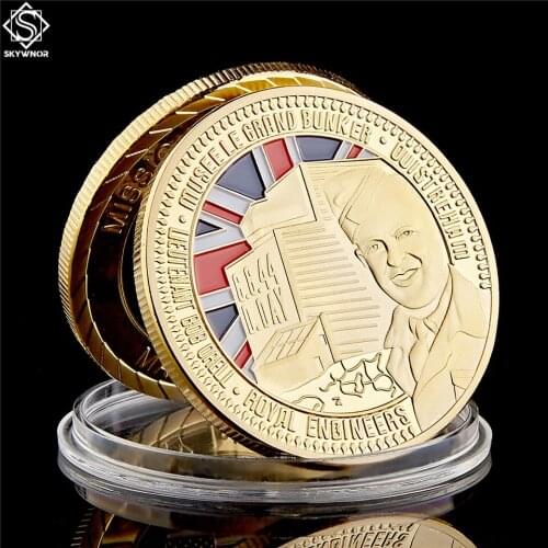 ER Royal Engineers D-DAY Sword Beach Gold Plated Commemorative Challenge Coin